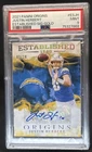 2021 Panini Origins Justin Herbert Established Signatures Gold Auto #/10 PSA 9