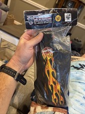 Vintage Harley-Davidson Flame  Shield Logo Chrome Suspenders Biker Y2K NEW 