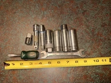 S-K Lot Of 9 Total Pieces 7/16 1/2 Wrench - S-K Stubby Driver 81001 - And More !