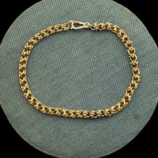 4.9g Antique Vintage Art Nouveau 14k Rose Gold Rolo Link Watch Chain Bracelet