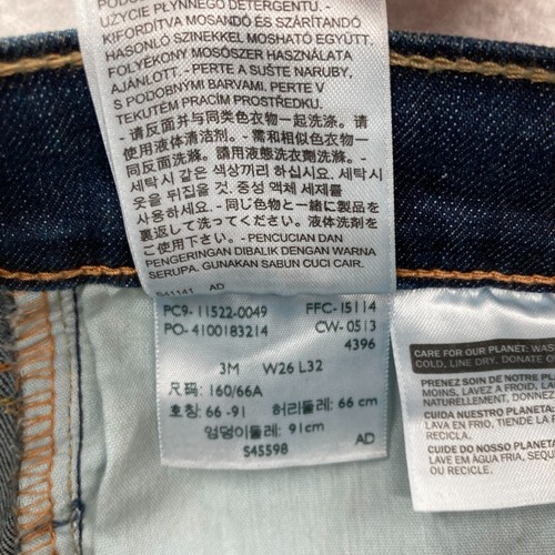 Jeans Levi's 524 Too Superlow para mujer 26 pierna recta azul oscuro elástico denim - Imagen 8 de 16