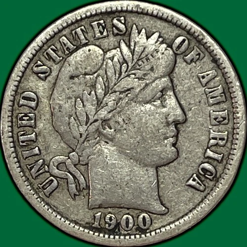 1900 Barber Dime Silver Choice Very Fine VF+/XF Coin #33539