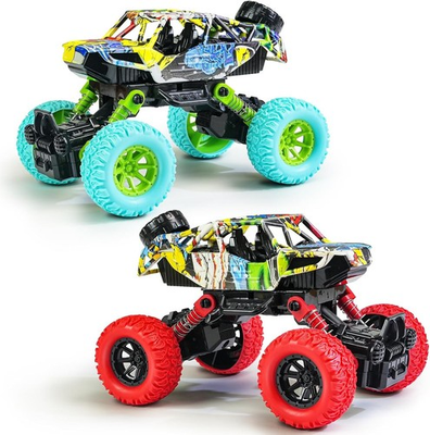 #ad 6.3 Inch Monster Truck Toys for Boys 3 4 5 6 7 Years Old Pull Back Friction Pow $16.99