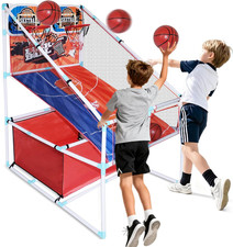 2-Player Kids Arcade Basketball Game Set, Dual Upgraded Hoop with LED Light Elec
