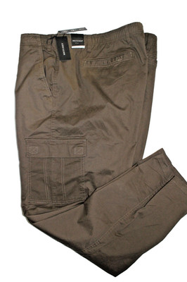 Britches Taupe Elastic Waistband Cargo Pants Compared to Dockers SZ: 64 x 30 NWT