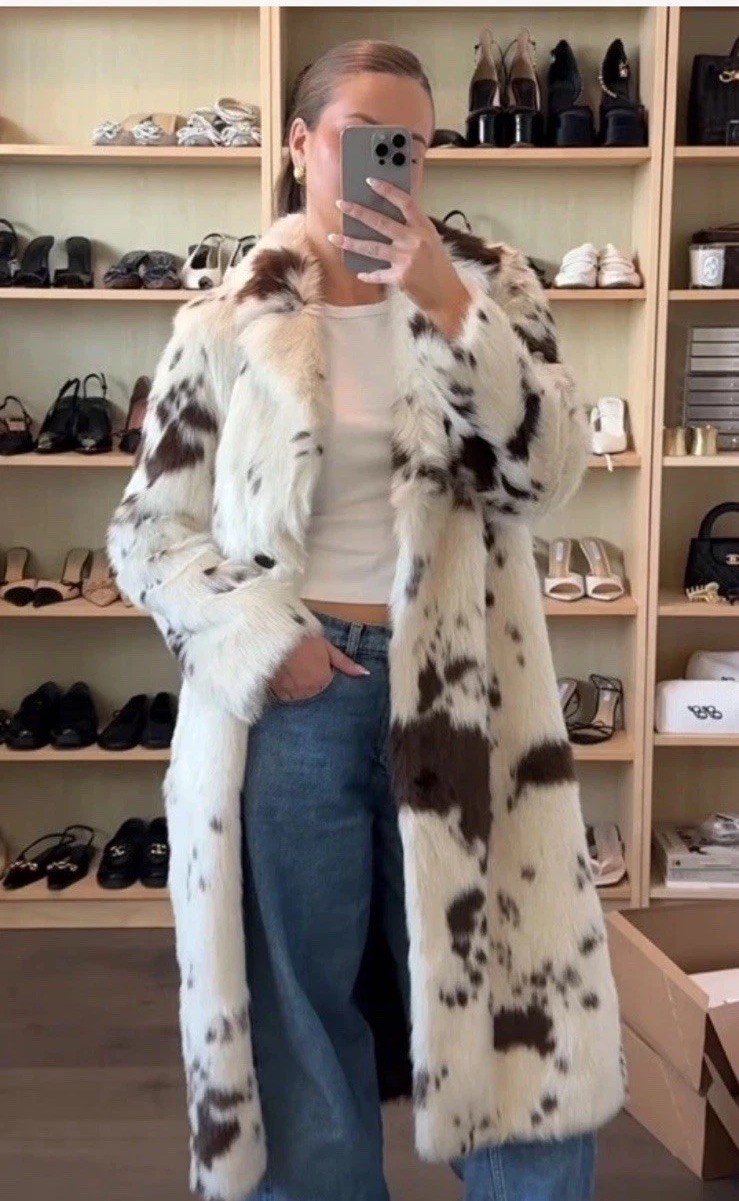 ZARA ANIMAL PRINT FAUX FUR COAT ZW COLLECTION NEW FW24/25 SIZE S 2212/240 image 5