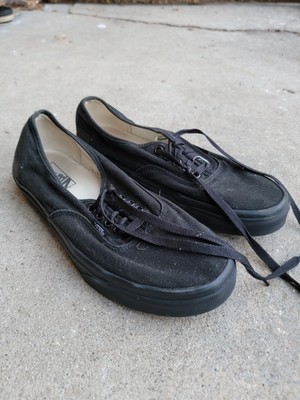 Vans Off the Wall Skate Shoes Unisex Black on Black Casual Men 8 Womens 9.5