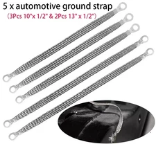 5*Automotive Grounding Cable Engine Ground Strap 3pcs 10" x1/2" & 2pcs 13" x1/2"