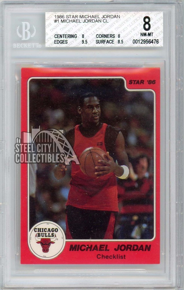 Michael Jordan 1986-87 Star Basketball Checklist Rookie Card #1 BGS 8 (476)