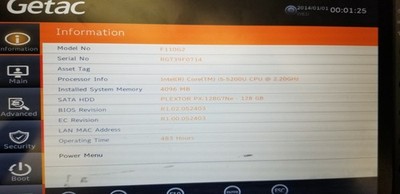Getac F110 G2 Tablet Intel Core i5-5200U @2.20GHz