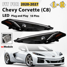 Led Headlight For 2020-2027 Chevy Corvette Wmodule Wo Motor 10 Pins Pair Led Headlight For 2020-2027 Chevy Corvette Wmodule Wo Motor 10 Pins Pair