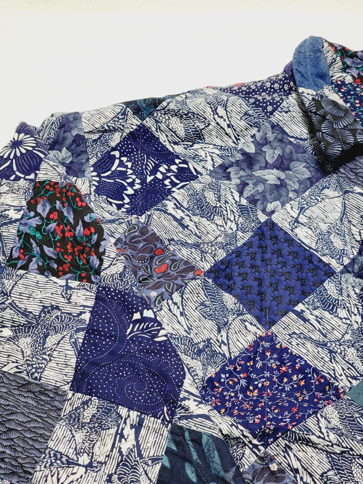 Vintage Patchwork Quilt Jacket Coat Handmade Open… - image 12