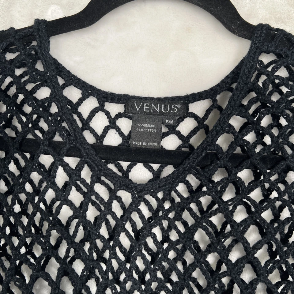 Traje de baño Venus negro sexy red de peces ganchillo cubierta S/M Y2K gótico manga larga Foto 2 de 4