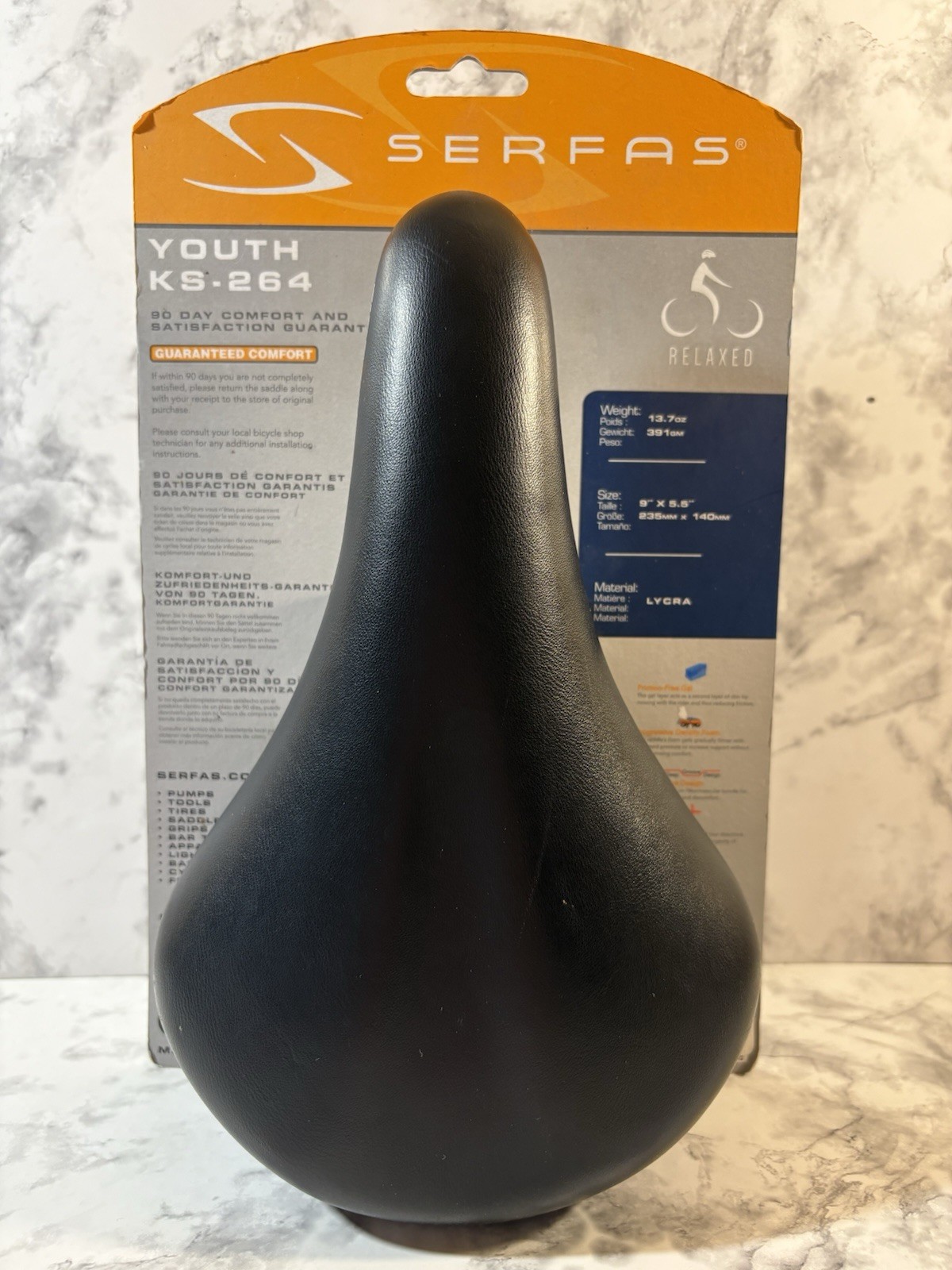 Serfas Youth KS-264 Relaxed bicycle saddle Black