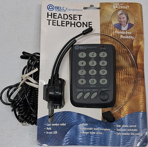 Bell Sonecor BE-100HT Headset Telephone, Built-In Mic, Volume Control, 9 ft