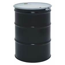 Open Head Transport Drum, Carbon Steel, 55 Gal, Unlined, Black, Drou55-3412