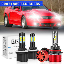 LED Headlight Fog Light Bulbs Kit 6000K For Ford Mustang Gt Svt Cobra 1999-2003