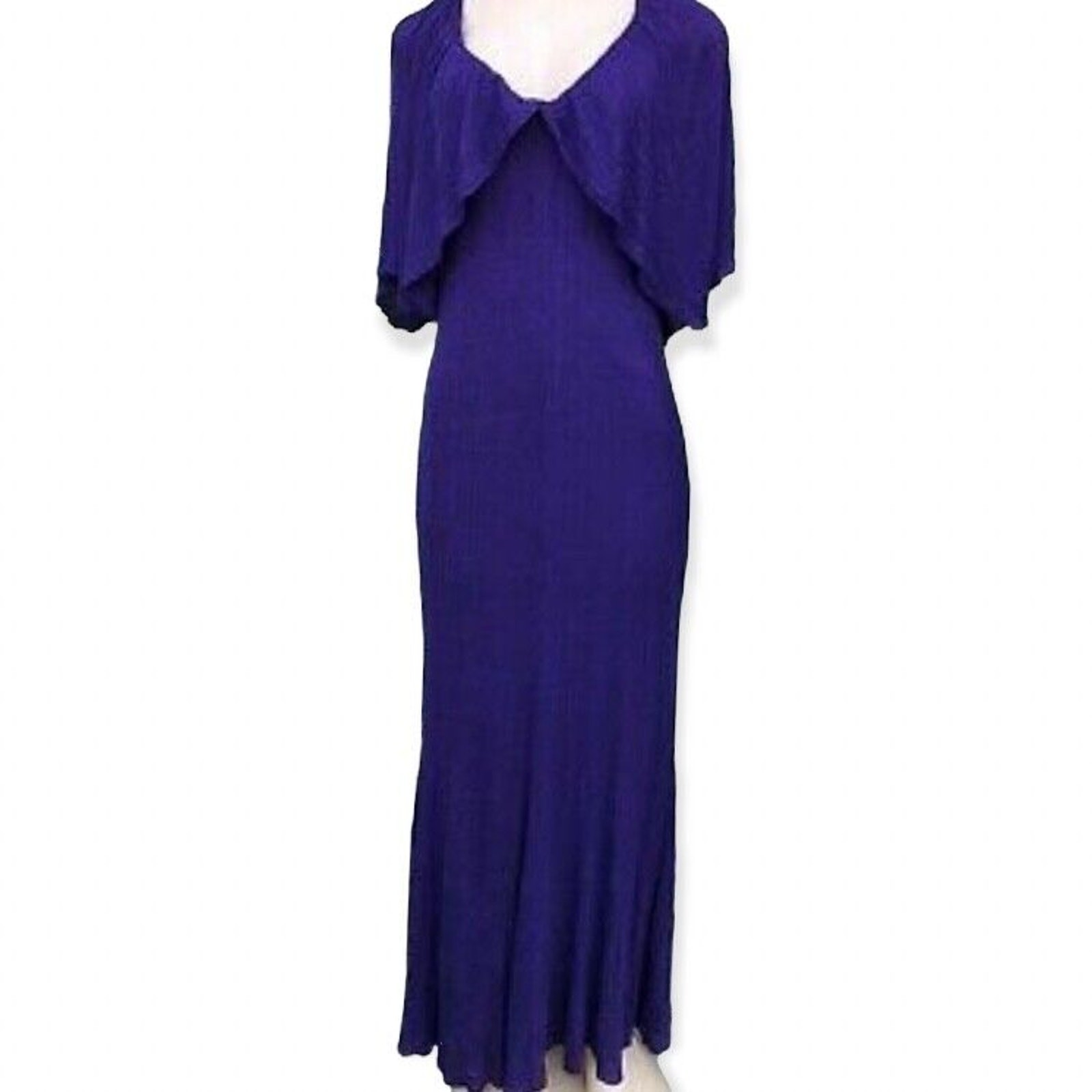 Zara Womens Metallic Shimmer Purple Long Maxi Knit Dress Size Medium thumbnail 12