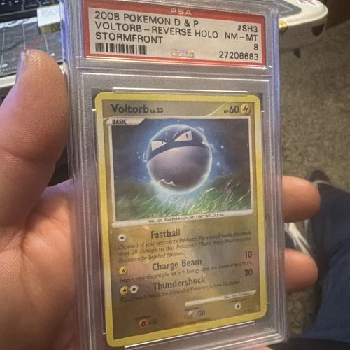 PSA 8 2008 Pokémon Stormfront Voltorb SH3 Shiny Reverse Holo Secret Rare