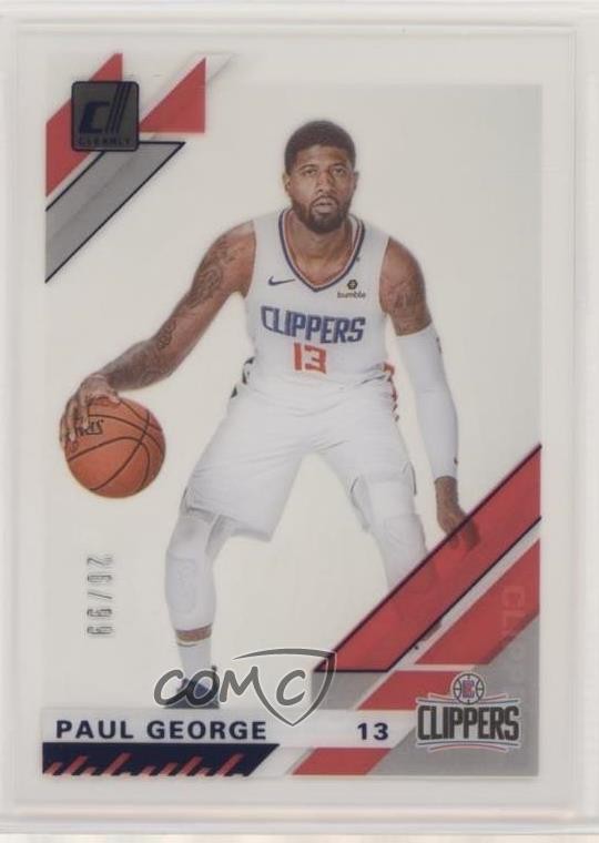 2019-20 Panini Clearly Donruss Blue 20/99 Paul George #19 x3x