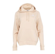 NWT Nike Sportswear Club Fleece Women's Pullover Hoodie SIZE XS Sanddrift/White