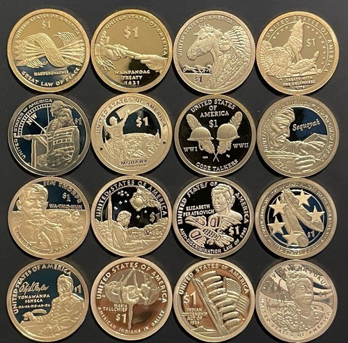 2010-2025 S Native American Sacagawea Proof Dollar Run Gem Cameo US 16 Coin Set