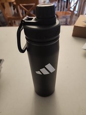 Adidas Insulated Water Bottle 20Oz Stainless Steel Black Reusable Bpa Free New