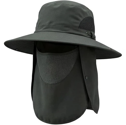 Detachable Face Cover Sun Hat, UPF 50+ Neck Protection Outdoor Cap for Fishing - Picture 22 of 22