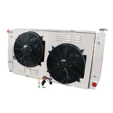 CC1696 4 Row Aluminum Radiator Shroud Fan Relay 1988-2000 GM C/K 2500 3500 7.4L