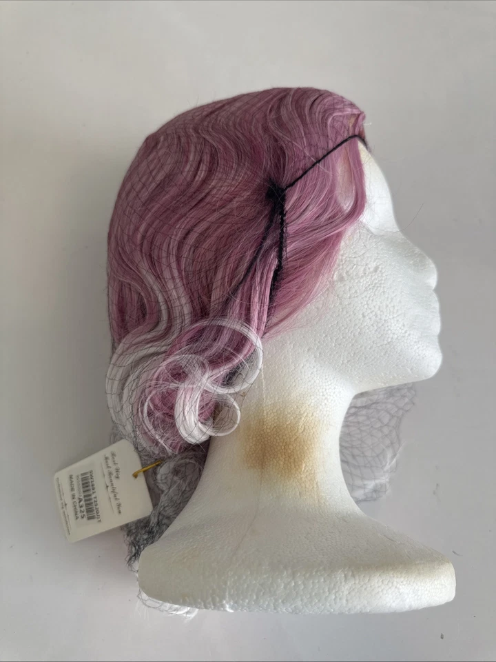 Pink & White  Wavy Synthetic Wig- Cosplay/party Wig With Breathable Cap-new - Image 2 of 3
