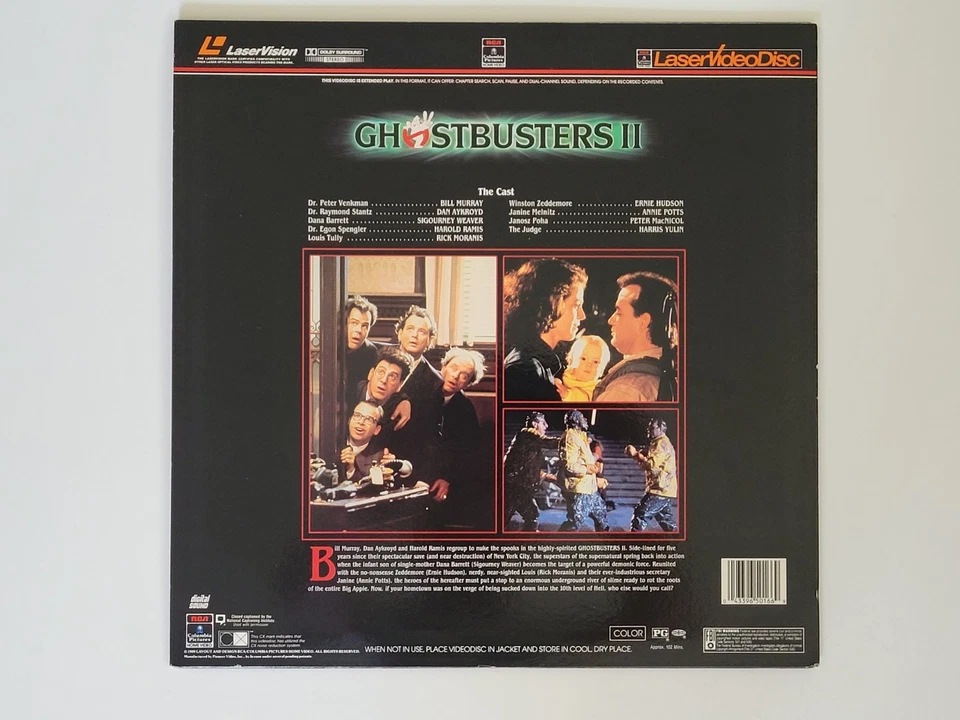 Ghostbusters II LaserDisc LD (1989) Bill Murray Dan Aykroyd Rick Moranis - Image 4 of 4