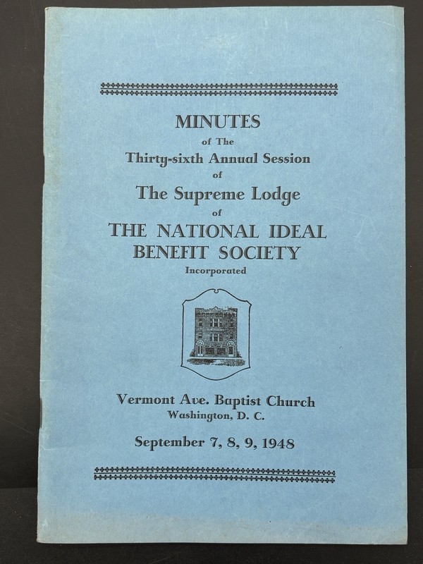 1948 Minutes NIBS Richmond Virginia African American National Ideal  36th Annual