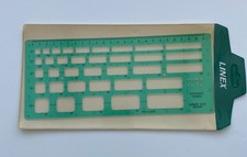 Vintage Linex 1214 S Template. Made In Denmark technical drawing stencil
