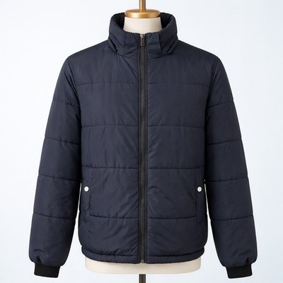 LFTMAN Outerwear Men s Navy Blue Quilted Puffer Jacket Coat Medium