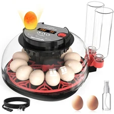 12 Egg Incubator for Hatching Eggs with Fully Automatic Egg Turning, Humidity...