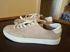Soludos Ibiza Classic Lace-up Sneaker Women's Beige Nude Soft Leather Sz 8.5