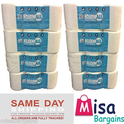 STAR 48 x WHITE 2PLY Centrefeed Paper Wiper Rolls Towels Maxi Kitchen Roll 40m/roll