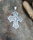 Retired James Avery .925  Cross Pendant 14kt Gold Cross Center  8.96gr