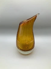 Vintage Amber Glass Bullicante Vase Heavy 3 lb. 9 oz. Home Essentials style 1806