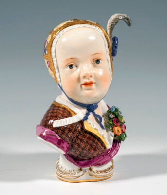 MEISSEN KINDER BÜSTE PORTRAIT LOUIS CHARLES DE BOURBON KÄNDLER MNR: 2764 UM 1850
