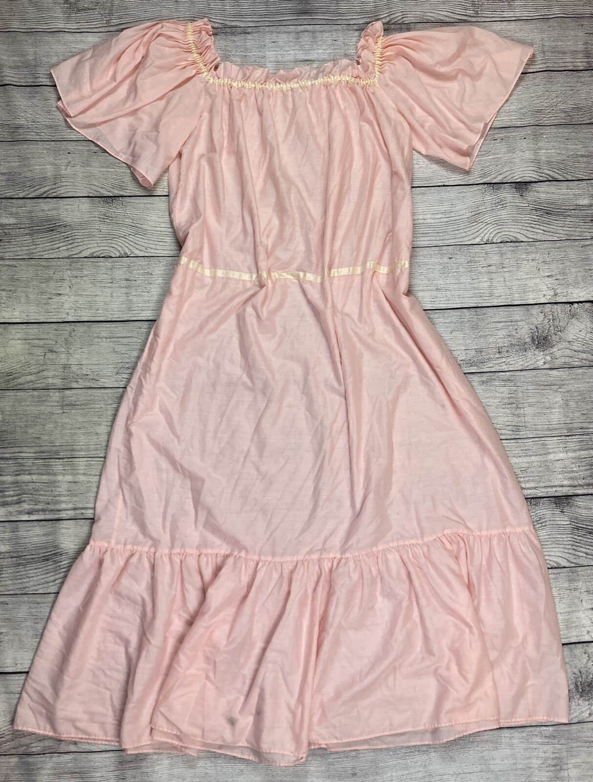 Camicia da notte Yves Saint Laurent abito contadino lingerie pigiama bianco taglia M XL