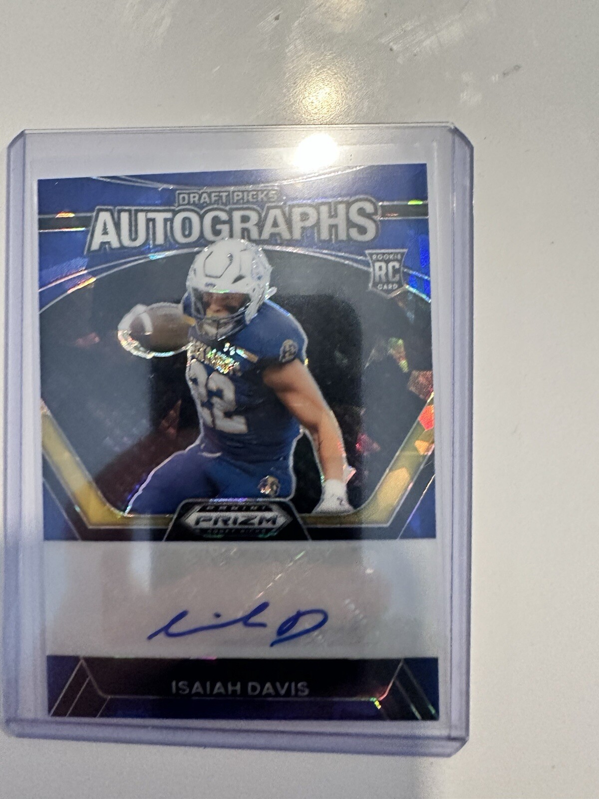 2024 Panini Prizm Draft Isaiah Davis Auto Blue Cracked Ice #d/75