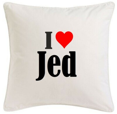 KISSENBEZUG I LOVE JED 40CMX40CM AUS MIKROFASER