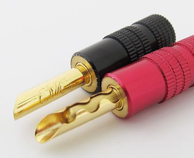 10x CMC Audio BFA-Z Solid Pin Banana Plug Speaker Cable Connectors Gold Plated