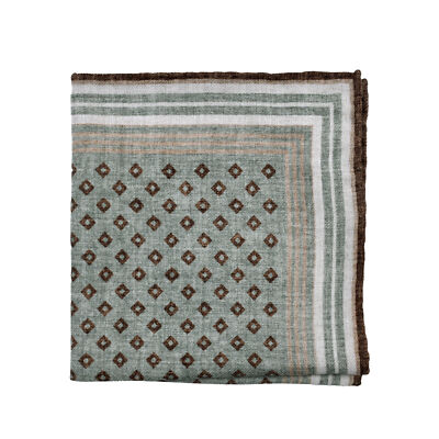 BRUNELLO CUCINELLI MEN'S 100% SILK GEOMETRIC POCKET SQUARE