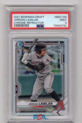 Jordan Lawlar 2021 Bowman Chrome Draft Refractor PSA 9