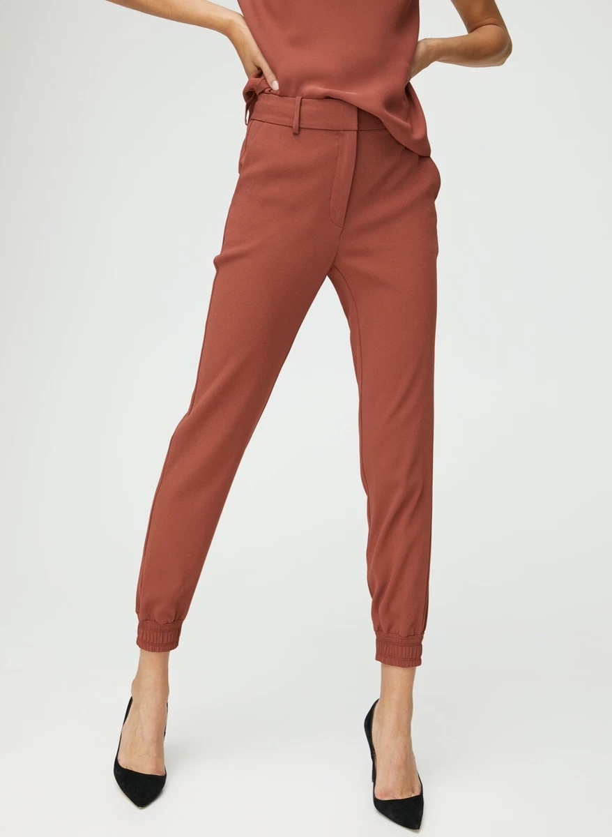 Nwt Authentic women Babaton Wade jogger hem slim dress pants cider