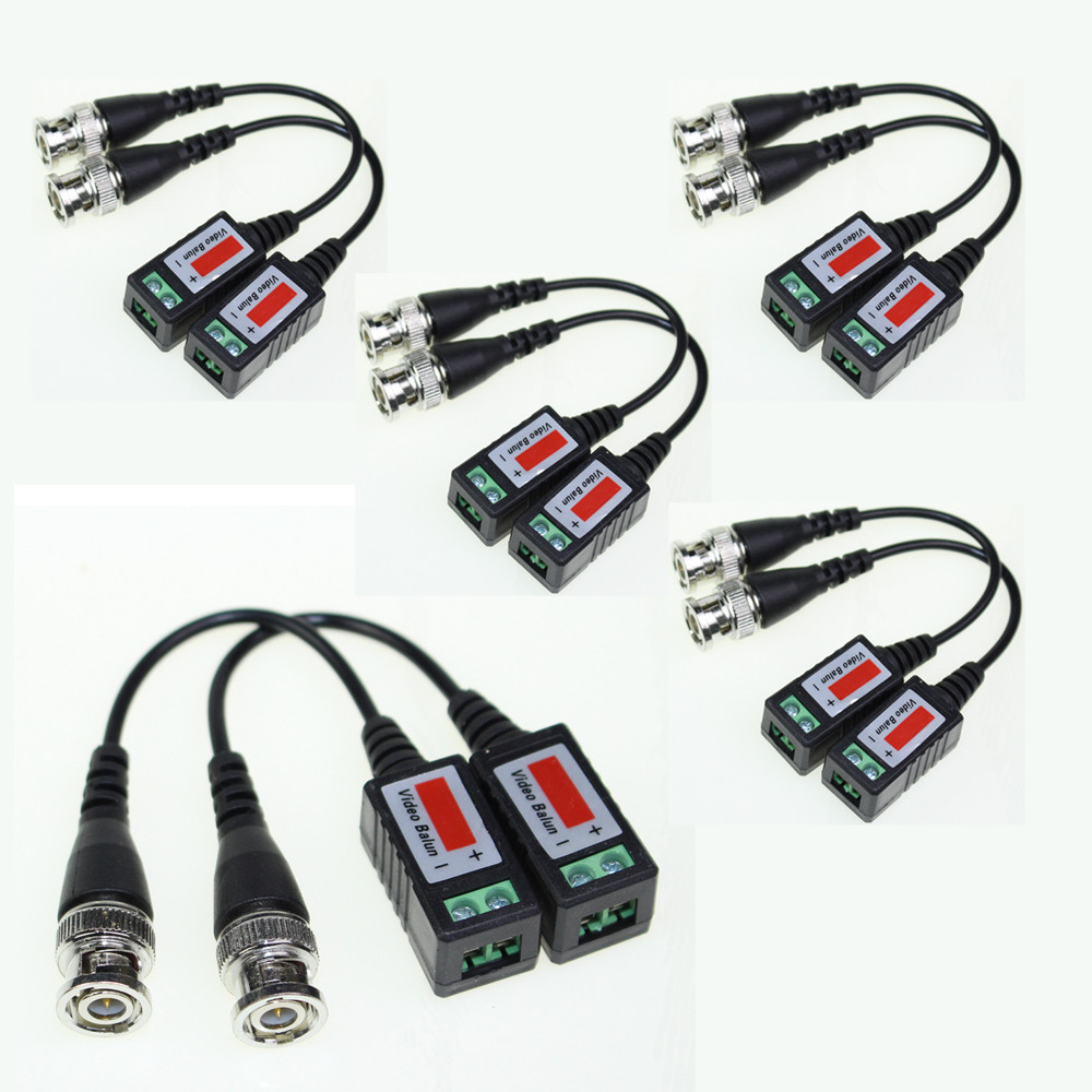 10 Pcs CCTV Camera Passive Video Balun BNC Male Connector Coaxial