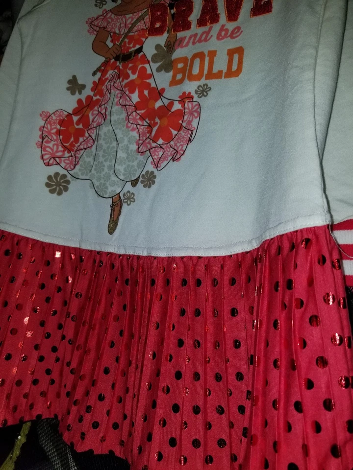 Vestido Elena Of Avalor Talla L 6 Manga Larga Niñas Okie Dokie Be Brave and Be Bold Foto 4 de 4