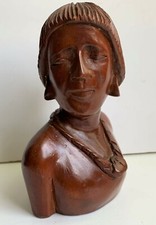 20th Century Hand Carved Wooden Native American Bust